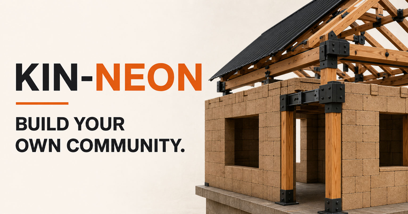 Kin-Neon permanent earth-block housing system